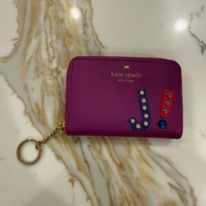 Kate Spade Purple “J” Mini Wallet
